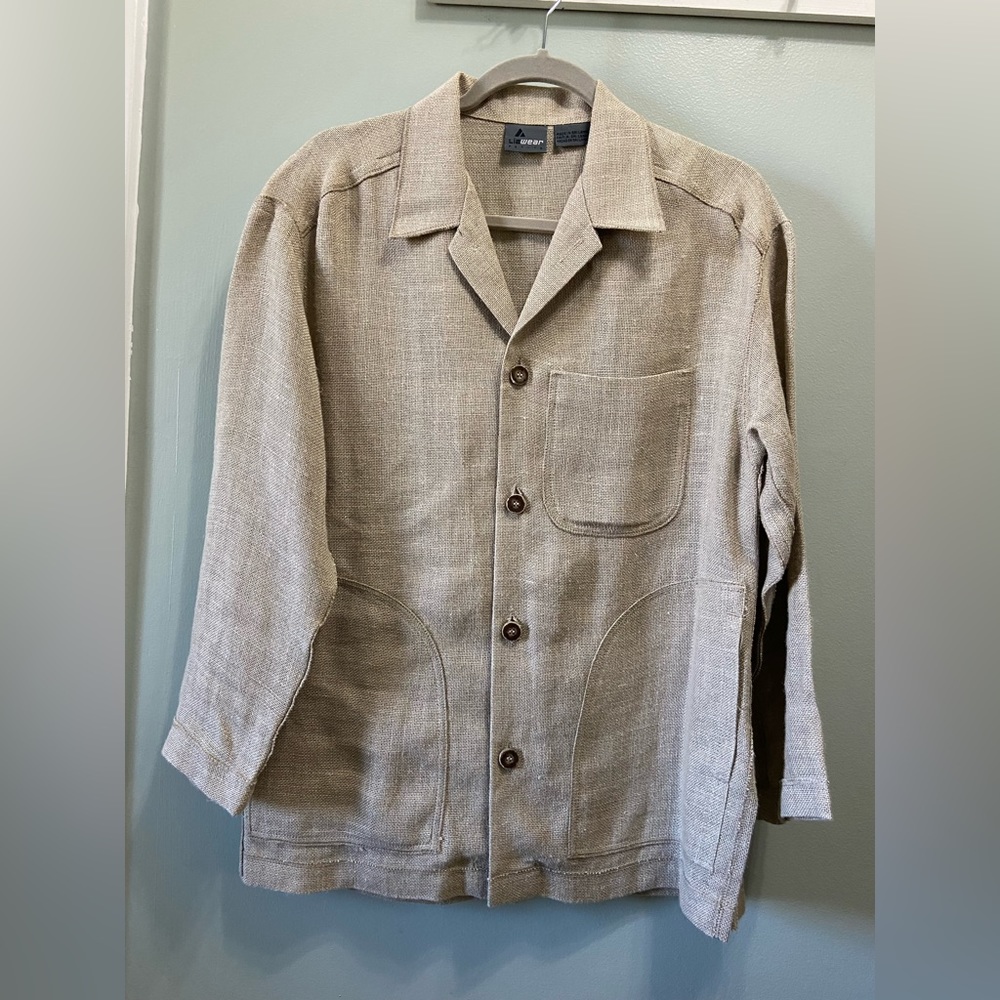 Liz Wear Petite 100% Linen Women’s Jacket Blazer Size Medium